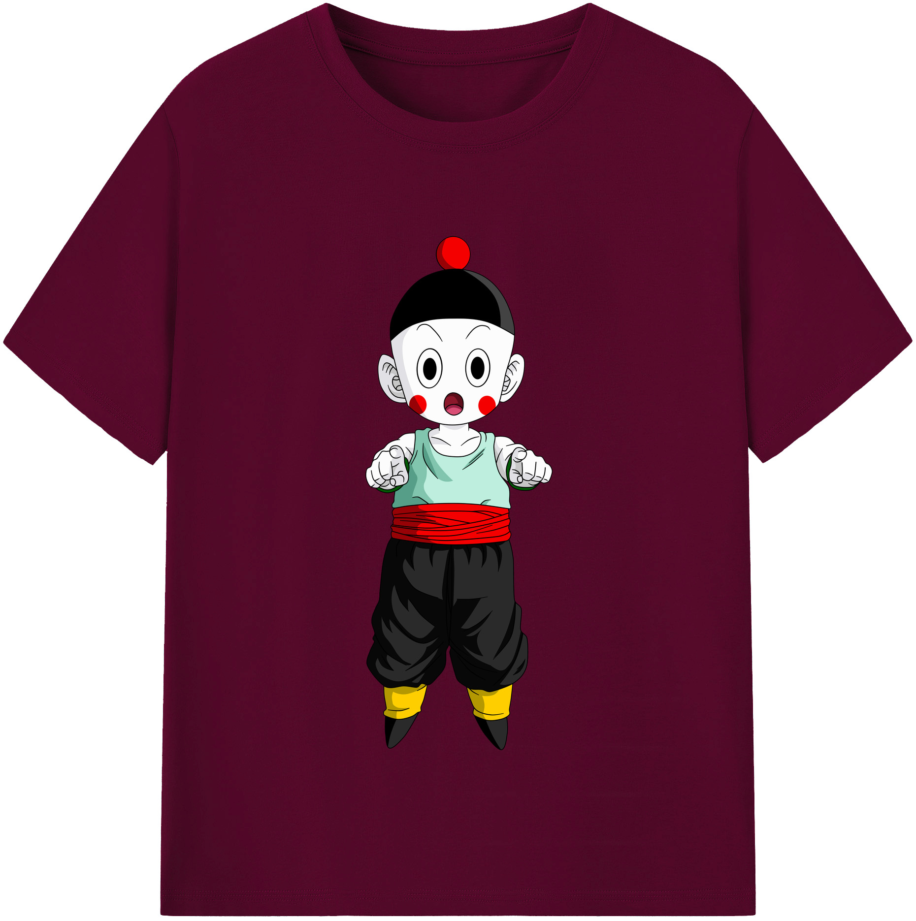 （画像用） ドラゴンボール 餃子（チャオズ）DRAGON BALL Chaoz レディースカジュアルプリントTシャツ（綿100％）